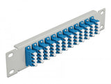 Delock 66796 Panel De Conexión De Fibra Óptica De 10" De 12 Puertos Lc Quad Azul 1u Gris