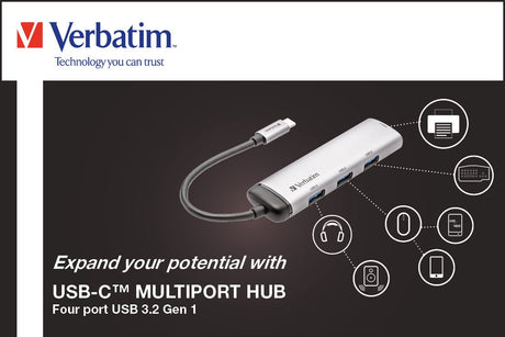 EAN 0023942491477 - Verbatim USB-C Multiport Hub USB 3.2 Gen 1 (3.1 Gen 1) Type-C 5000 Mbit/s Gris imagen 6