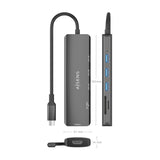 Aisens Usb-C Dock 6 En 1, Usb-C A 1xhdmi, 3xusb-A, 1xsd, 1xmicro Sd, Gris, 15cm