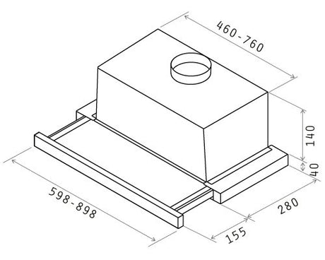 EAN 8020283003170 - Elica ELITE14 LUX WH/A/60 Telescópica o extraplana Blanco 350 m³/h imagen 2