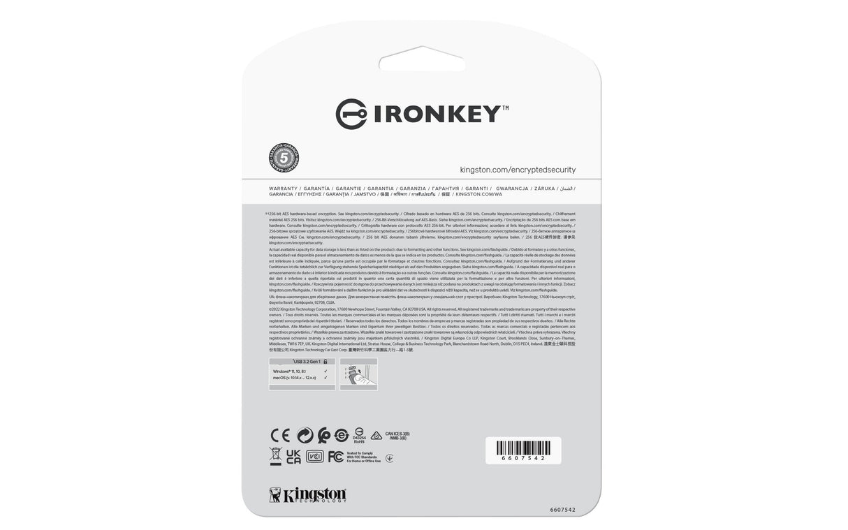 EAN 0740617338836 - Kingston Technology IronKey Vault Privacy 50 unidad flash USB USB tipo A 3.2 Gen 1 (3.1 Gen 1) Negro, Azu imagen 4