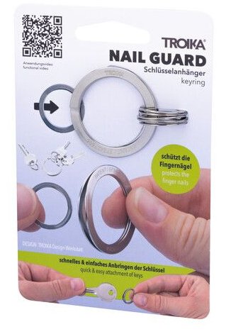 Llavero Troika Nail Guard De Anilla Plata, Acero Inoxidable