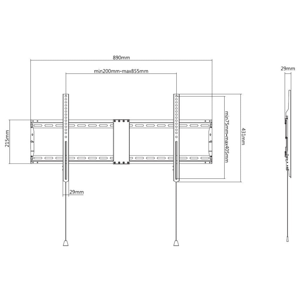 Techly Ica-Plb 948f Soporte De Pared Para Tv 43-90" Led/Lcd 70kg Delgado 29mm