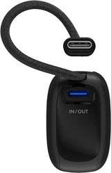 Goobay Powerbank 5.000 Mah, Integriertes Usb-C Cable 13cm, 20 Watt (Negro, 5 Ah, 1x Usb-A, 1x Usb-C, Pd, Qc) 76250