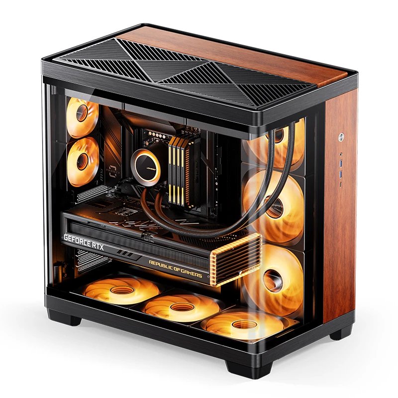 Caja Atx Jonsbo Tk-4 Wood Cristal Templado Negro