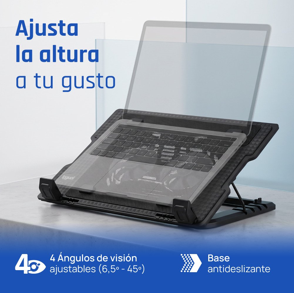 EAN 8435364319369 - iggual RP2V17A Soporte para ordenador portátil Negro 43,2 cm (17") imagen 4