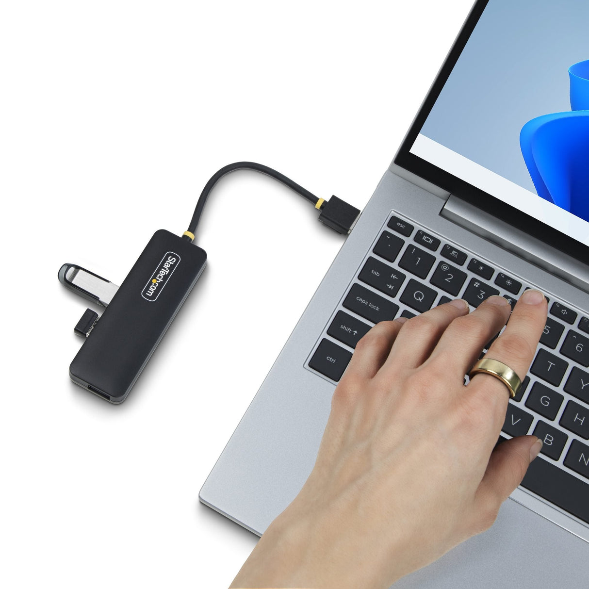 EAN 0065030912143 - StarTech.com H5A4A-USB-HUB hub de interfaz USB 3.2 Gen 1 (3.1 Gen 1) Type-A 5000 Mbit/s Negro imagen 9