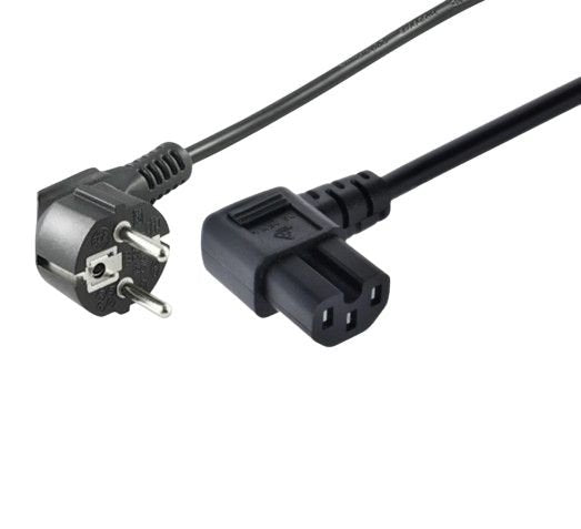 Power Cord Cee 7/7 - Angled  C15 3m Black Power Cord