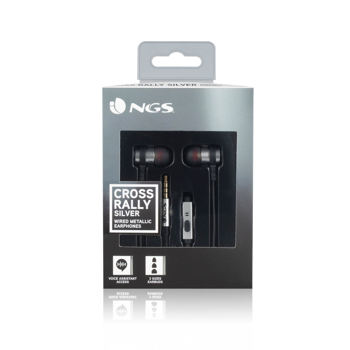 Auriculares Intrauditivos Ngs Cross Rally Con Micrófono Jack 3.5 Plateados