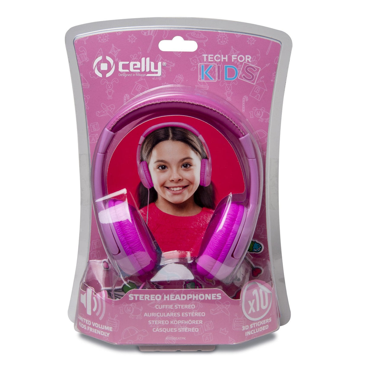 Celly Kidsbeat Auriculares Alámbrico Diadema Música Rosa