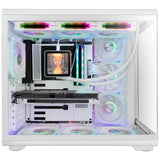 Caja Pc  Atx Mars Gaming Mc-Revpro Pantalla Lcd 4.3" Cristal Templado 4x Ventiladores Argb Blanco