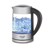 Hervidor De Agua Adler Ad 1247 New 1,7 L Avellana, Acero Inoxidable, Transparente 2200 W