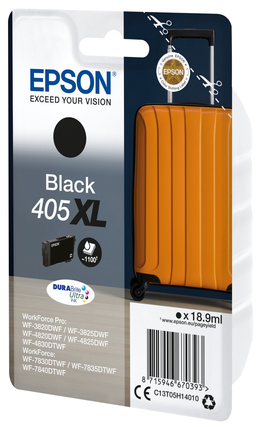 Cartucho Original Epson 405xl Negro - C13t05h140 Ml-18.9pag-1100