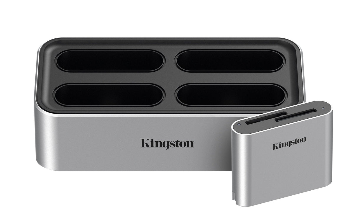 Kingston Workflow Station + Lector De Tarjetas Sd, Estación De Acoplamiento Plateado/Negro Wfs-S