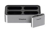 Kingston Workflow Station + Lector De Tarjetas Sd, Estación De Acoplamiento Plateado/Negro Wfs-S