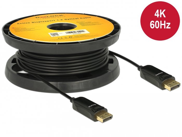 Delock Cable Óptico Activo Displayport 1.2 Macho 4k 60 Hz 20 M