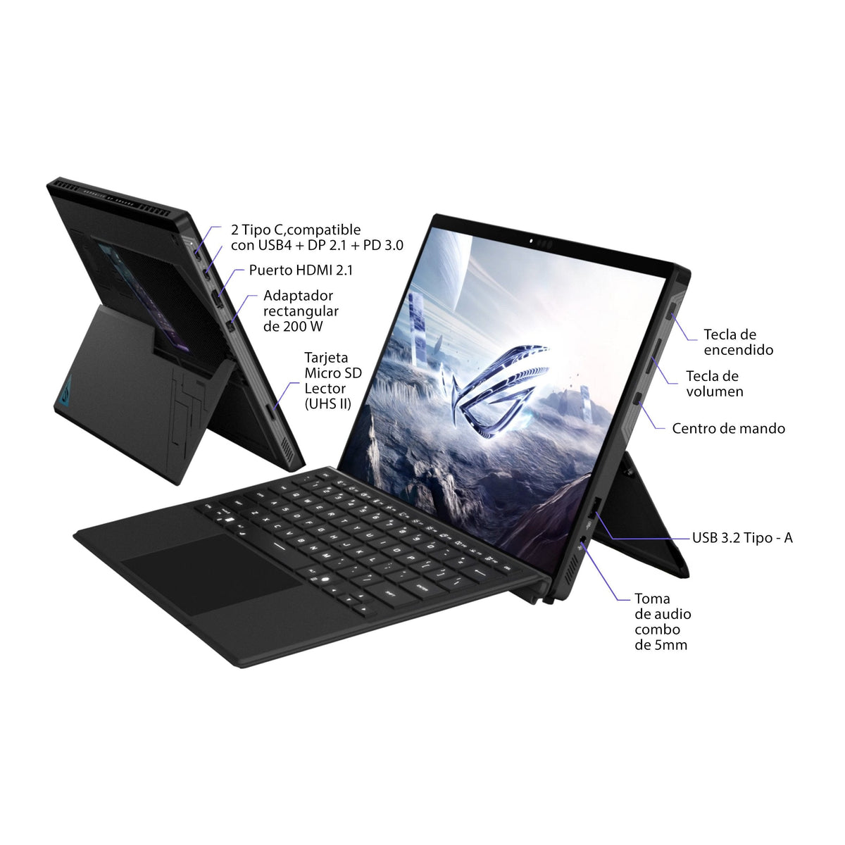 Convertible 2 En 1 Gaming Asus Rog Flow Z13 Gz302ea-Ru008w, Ryzen Max+ 395, 32gb, 1tb Ssd, 13,4", W11 - Plata