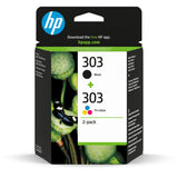EAN 0192545863988 - HP 303 2-pack Black/Tri-color Original Ink Cartridges cartucho de tinta 2 pieza(s) Rendimiento estándar N imagen 1