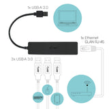 I-Tec Usb 3.0 Slim Hub De 3 Puertos Con Adaptador Gigabit Ethernet Ideal Para Portátiles Ultrabook Tablet Pc Compatible Con Win Y Mac Os