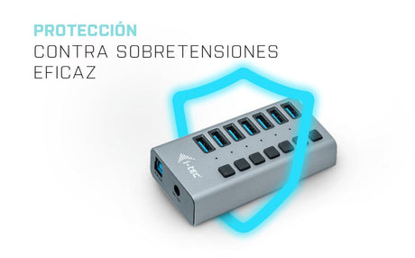 EAN 8595611702938 - i-tec U3CHARGEHUB7 cargador de dispositivo móvil Universal Gris Corriente alterna Carga rápida Interior imagen 7
