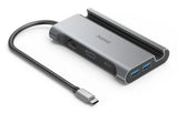 Hama Essential Hub Usb 3.2 - Potencia Maxima 100w - Cable Usb-C Integrado De 15cm - Lan Ethernet 1gbps - Hdmi 4k - 3x