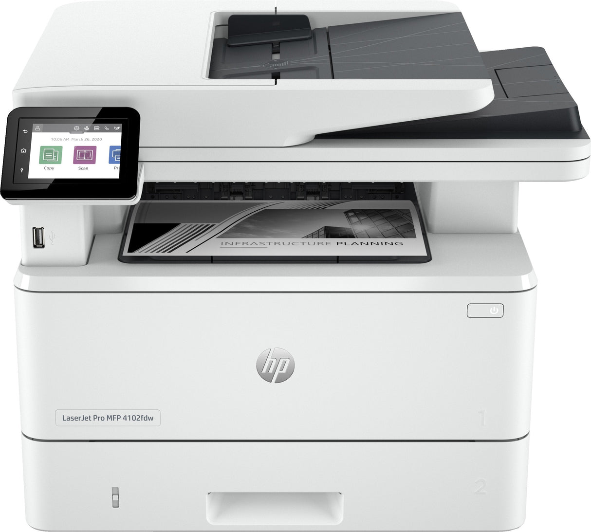 Multifunción Láser Monocromo Hp Laserjet Pro 4102fdw Wifi Fax Dúplex Blanca