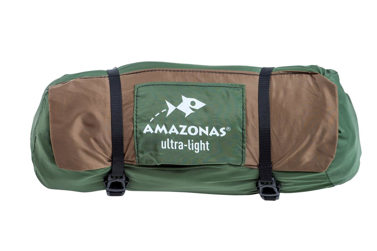 Hamaca De Camping Amazonas Adventure Mosquito Hammock Thermo Az-1030430 Verde/Marrón Az-1030430