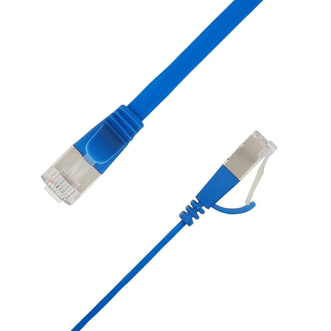Flat U/Ftp Cat6a Blue 4.5m Awg 32/7, Pvc, 1 85x6mm Stp-Fl6a-00450-Bl