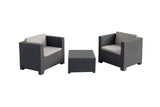 Conjunto De Jardin/Terraza De 2 Sillones+1 Mesa. Diva Tete Grafit Sp Berner