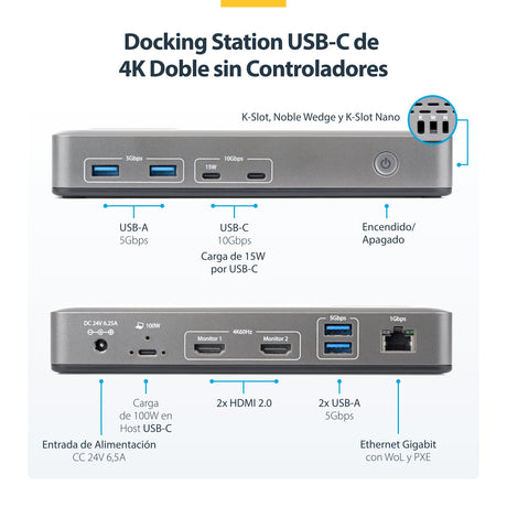EAN 0065030921756 - StarTech.com 196UE-USBC-DOCK base para portátil y replicador de puertos Alámbrico USB 3.2 Gen 2 (3.1 Gen  imagen 6
