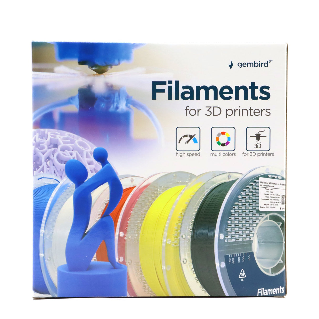 EAN 8716309131681 - Gembird 3DP-ABS1.75HY-01-B material de impresión 3d ABS Azul 1 kg imagen 4