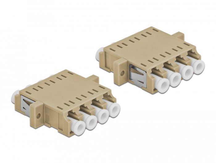 Lwl Kupplung Lc Quad Buchse Zu Lc Quad Buchse Multimode 2 Stück Beige