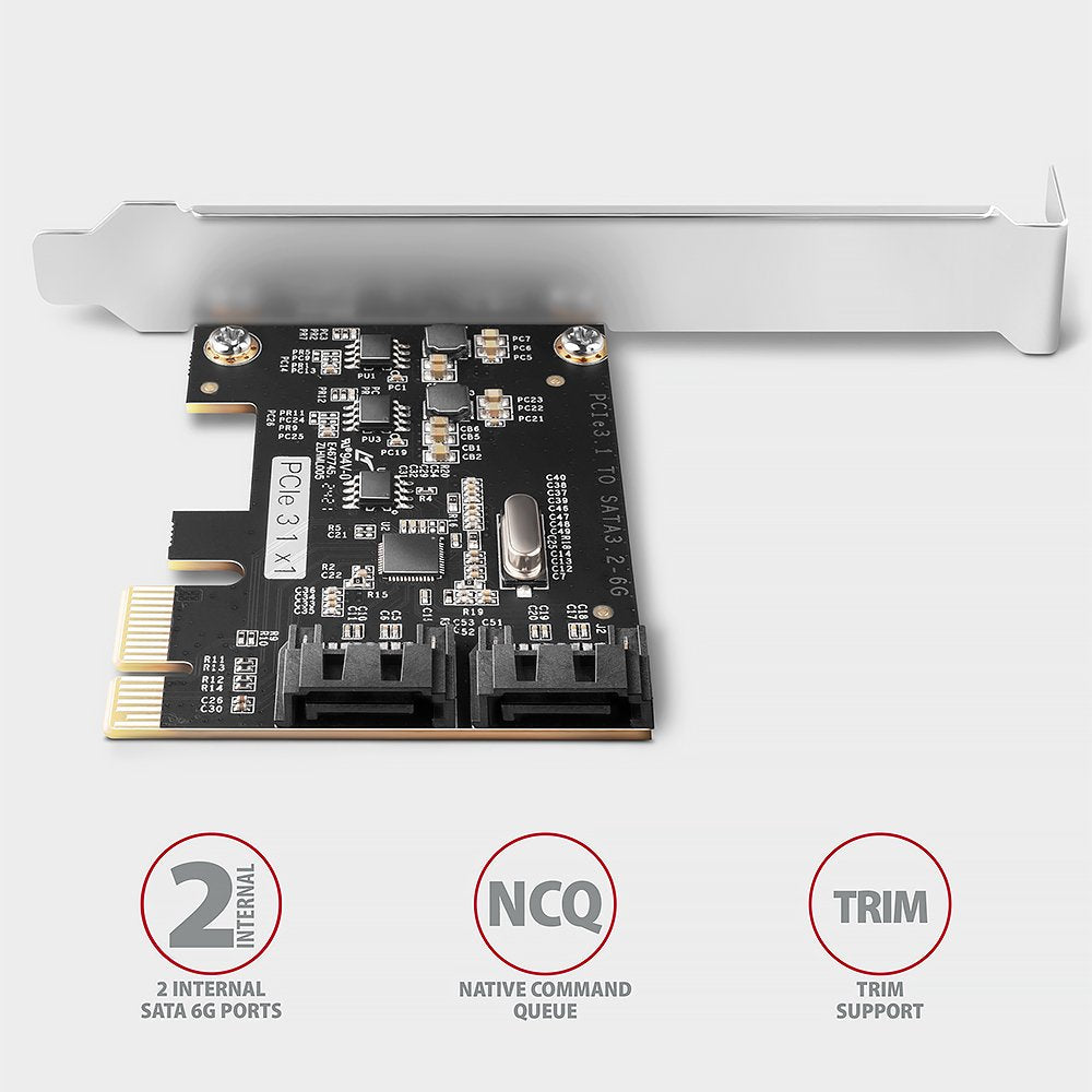 Axagon Pces-Sj2 Pcie Controller 2x Internal Sata 6g Port, Jmb582 + Lp