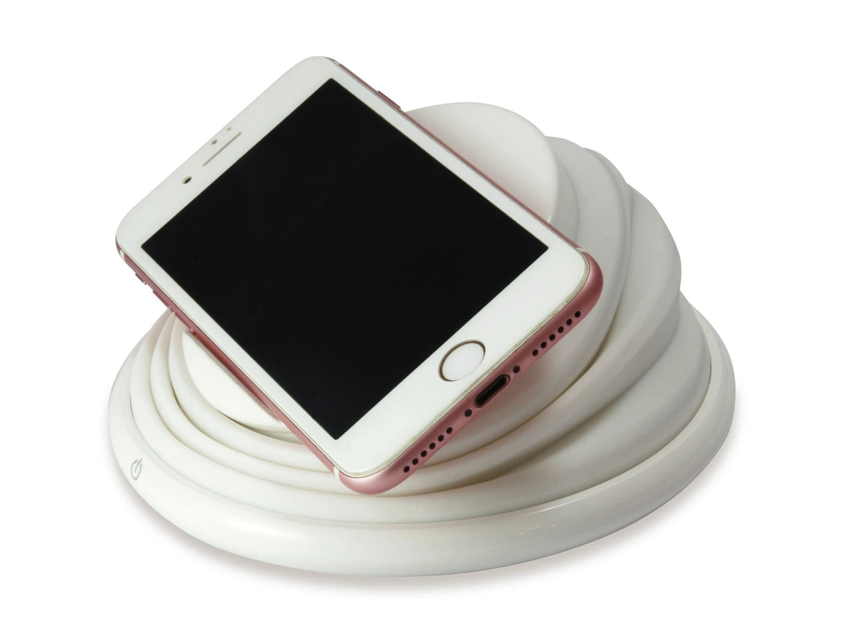 Conceptronicâ Cargador Inalambrico Qi 10w Soporte Plegable Blancoâ Gorgon02wâ 