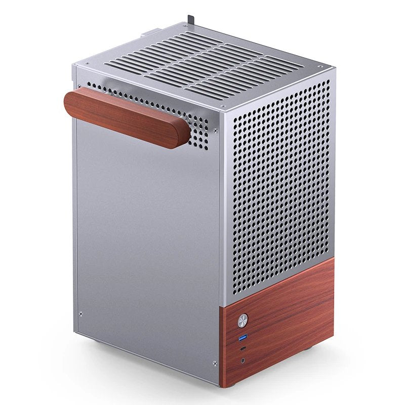 Jonsbo T6 Pc Carcasa, Mini-Tower, Mini-Itx, Tempered Glass, Madera - Plateado