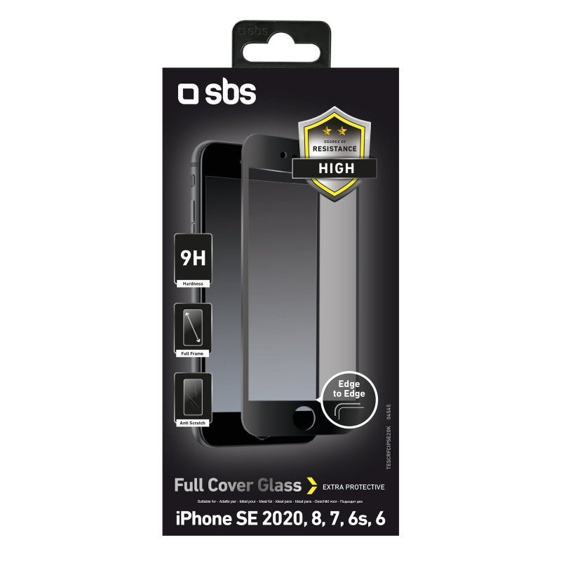 Sbs Glass Protector De Pantalla Full Cover Apple Iphone 6 / 6s / 7/8 / Se (2020), Negro