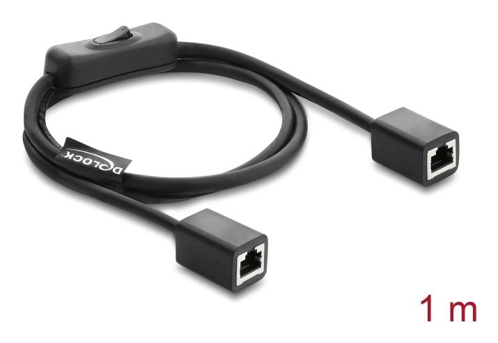 Delock Rj45 Cable Buchse Zu Buchse Mit Schalter Cat.6 F Utp 1 M - Netzwerkschaltung Schwarz