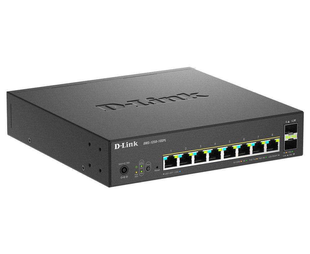 EAN 0790069473746 - D-Link DMS-1250-10SPL Gestionado L2/L3 2.5G Ethernet (100/1000/2500) Energía sobre Ethernet (PoE) Negro imagen 2