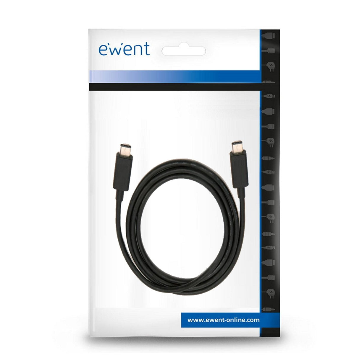 Cable Usb Ewent Usb-C Carga Rapida 100w-Sincro Datos 20gbps-Video 4k 1m