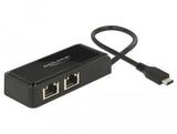 Delock Usb-C > 2x Gigabit Lan (St-Bu) Adapter Schwarz