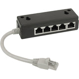 Inline Isdn Splitter 5x Rj45 Hembra 15cm Cable Con Resistencias Terminales