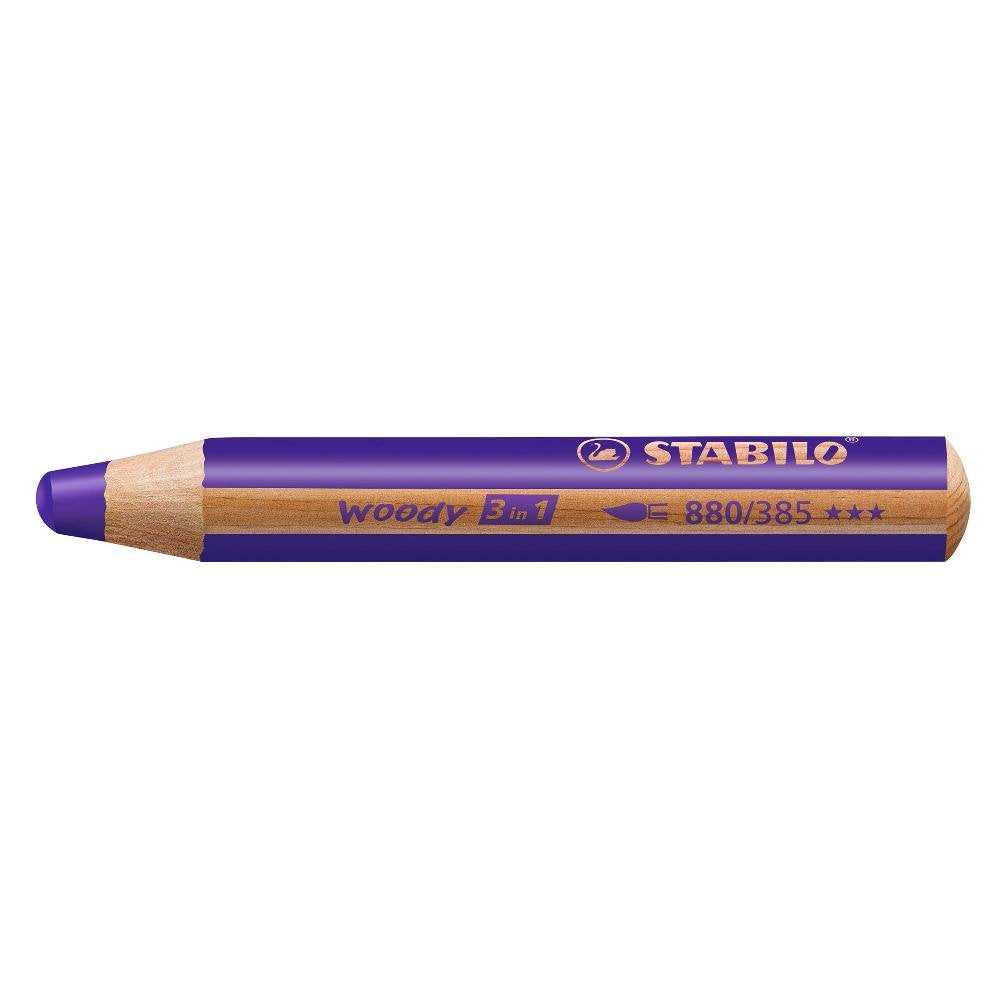Stabilo Lápices De Colores Woody 3 En 1 Estuche De 5 Violeta