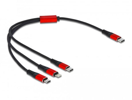 EAN 4043619867103 - DeLOCK 86710 cable USB USB 2.0 0,3 m USB C USB C/Micro-USB B/Lightning Negro, Rojo imagen 1