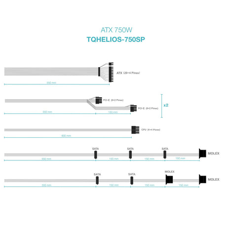 EAN 8433281016330 - TooQ TQHELIOS-750SP unidad de fuente de alimentación 24-pin ATX Negro imagen 5