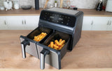 Unold 58685 Freidora Doble 8 L Independiente 1700 W Freidora De Aire Caliente Negro, Gris