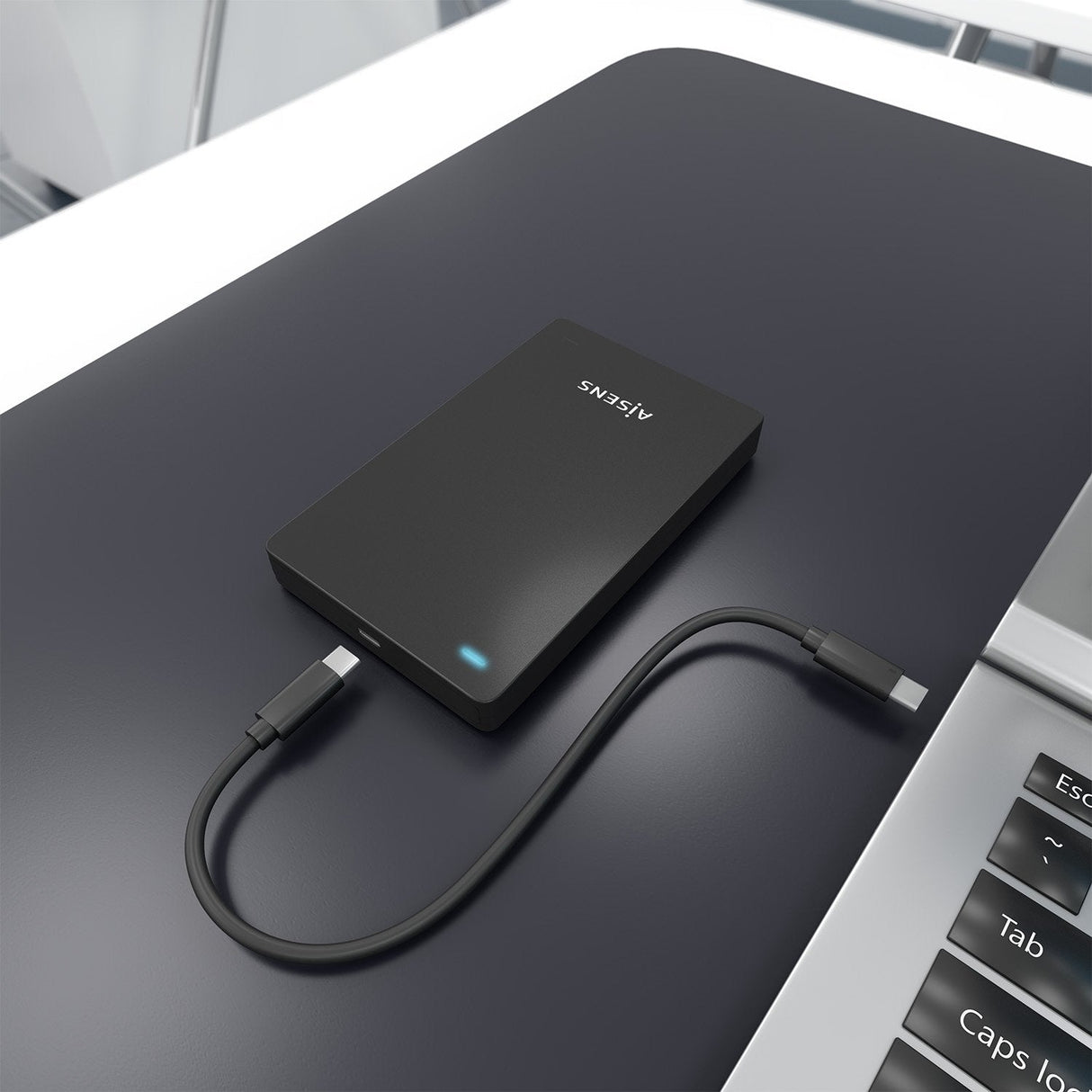 Aisens Caja Externa 2,5&Quot; Ase-2542b 9.5mm Sata A Usb-C Usb3.1 Gen1, Negra