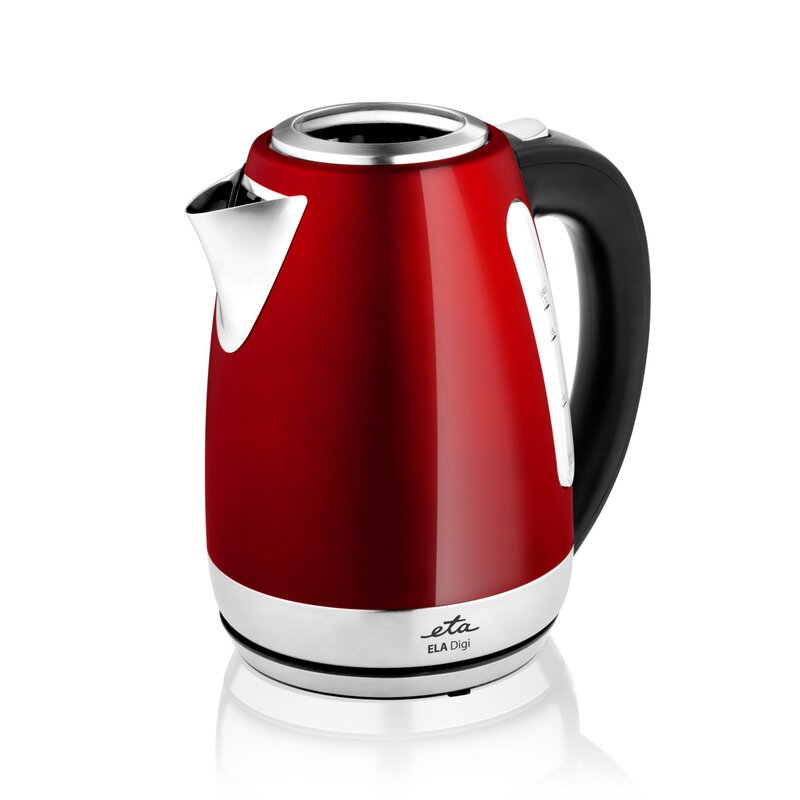 Eta Hervidor De Agua Ela Digi Eta959890010 Elã©Ctrico, 2200 W, 1,7 L, Acero Inoxidable, Base Giratoria 360â°, Rojo