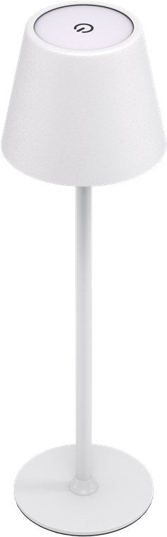 Lámpara De Mesa Led Inalámbrica, Tamaño M, 37 Cm, Blanca 
Con Control Táctil, 170 Lm, Luz Blanca Cálida (3000 K) Regulable