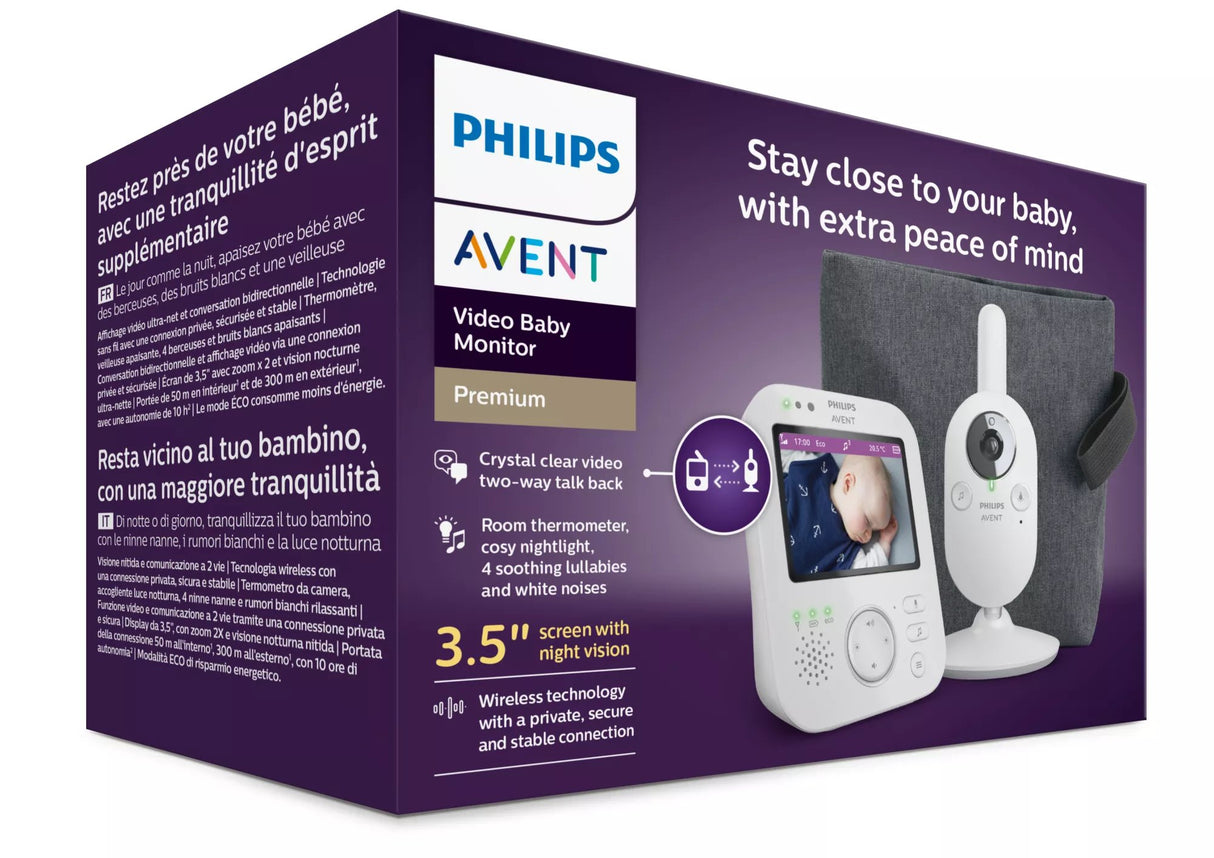 EAN 8720689016728 - Philips AVENT SCD892/26 video-monitor para bebés 300 m FHSS Blanco imagen 3
