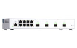 Switch Gestionable Qnap Qsw-M408s 12 Puertos (4*Sfp+ + 8*Rj45 Gigabit) Consola Rj45 Sin Ventilador Formato Sobremesa